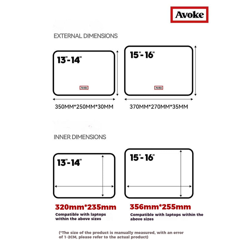 Load image into Gallery viewer, Avoke Premium Design Soft Padded 13&quot;/14&quot;/15&quot; Universal Laptop Sleeve &amp; Tablet Carry Case
