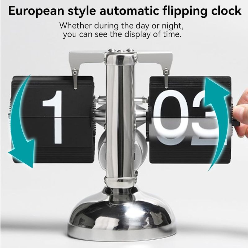 Load image into Gallery viewer, Flip Desk Shelf Clock - Classic Mechanical-Digital Display Battery Powered
