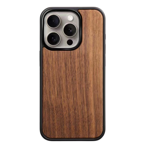 [MagSafe Compatible] Apple iPhone 14/Pro/Pro Max Walnut Wood Full-cover Shockproof Essentials Series Case