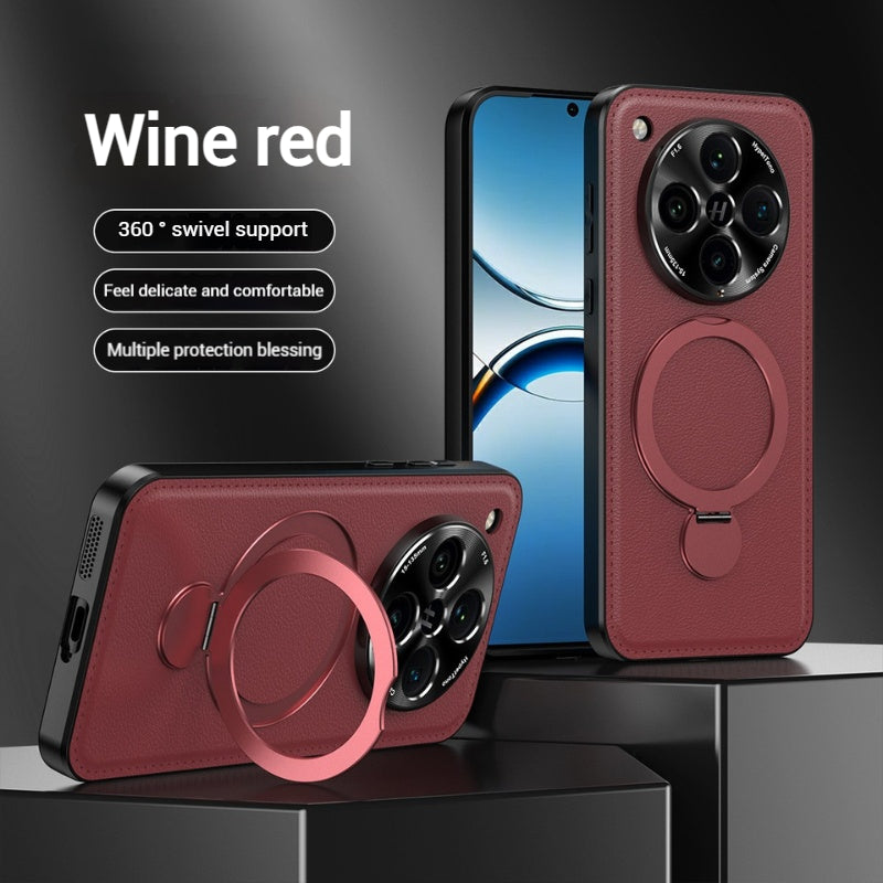 Load image into Gallery viewer, [Built-in Ring Bracket][Magsafe Compatible] Oppo Reno13 / Pro Premium Leather Texture Full-Body Shockproof Phone Case
