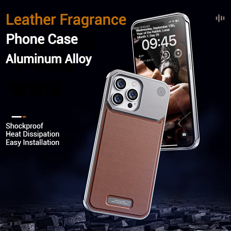 Apple iPhone 15/Pro/Pro Max Leather Titanium Gray Metal Frameless Telescopic Essentials Series Case - i-Station Mobile Phone & Electronic Device Repair and Accessories