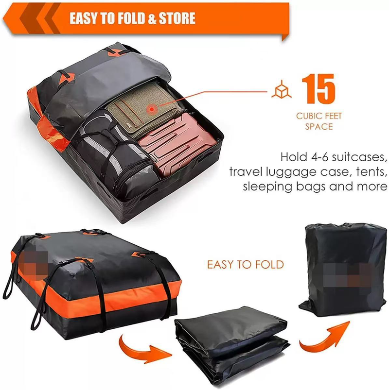 Load image into Gallery viewer, Waterproof Car Rooftop Cargo Bag – 420D Oxford Cloth, Foldable Heavy-Duty Roof Storage Carrier
