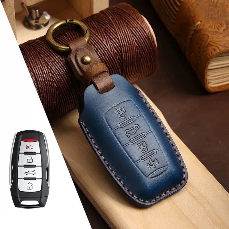 Load image into Gallery viewer, Great Wall Handcrafted Genuine Leather Car Key Fob Case Cover For ORA Good Cat, Lightning Cat, Black Cat, Ballet Cat, Good Cat GT, White Cat
