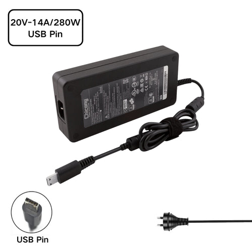 [20V-14A/280W][Square] MSI GS77 GE66 GE76 GP76 GP66 12U 11U 10U Laptop AC Power Supply Adapter Charger