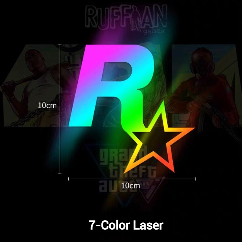 R Star Car Stickers Electric Game Around GTA5 Speed Car Body Scratch S ...