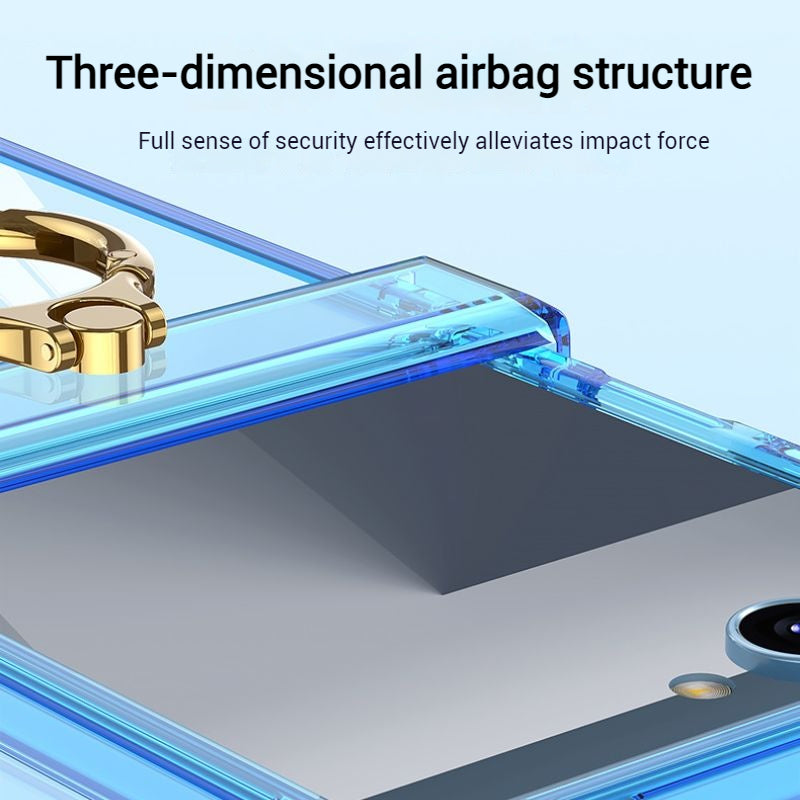 Load image into Gallery viewer, Samsung Galaxy Z Flip7 PC + TPU Full Covered Hinge Transparent Airbag Foldable Ring Case
