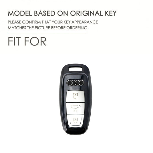 Audi Genuine Leather Protection Car Key Fob Case Cover For A3, A6, A7, A8, Q7, Q8, E-Tron, S3, S6, S7, SQ7, SQ8, RS6, RS7, A6L