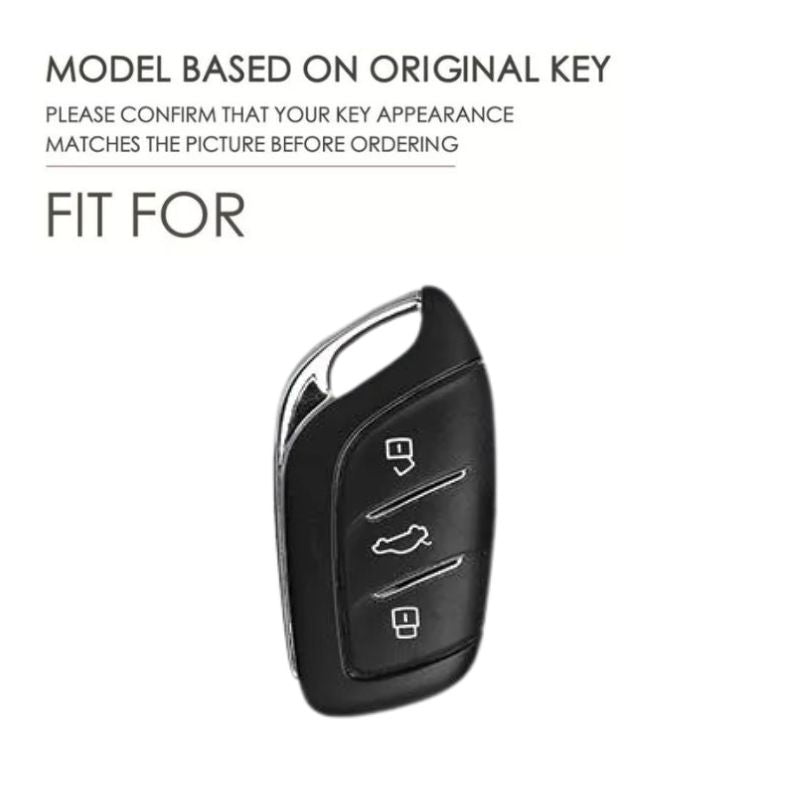 Load image into Gallery viewer, Roewe Aluminum Alloy Leather  Car Key Case For RX3, RX8, ERX5, RX5, i6, i5
