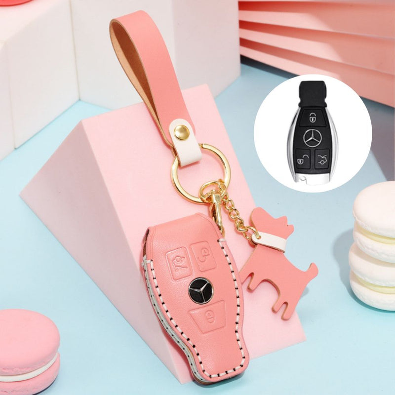 Load image into Gallery viewer, Mercedes Benz Genuine Leather Full Protection Car Key Fob Case Cover For Benz A-Class, C-Class, E-Class, G-Class, S-Class
