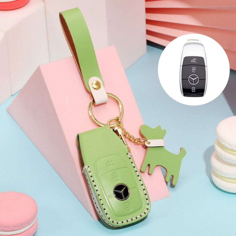 Load image into Gallery viewer, Mercedes Benz Genuine Leather Full Protection Car Key Fob Case Cover For Benz A-Class, C-Class, E-Class, G-Class, S-Class
