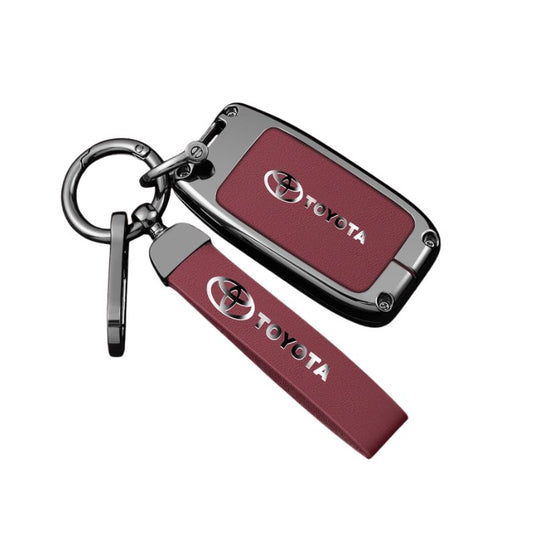 Toyota Full Metal  Coverage + PU Leather Car Key Fob Case Cover For Corolla, Camry, Prado, Avalon