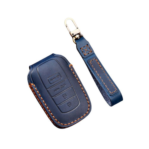 Toyota Handcrafted Genuine Leather Car Key Fob Protective Case Cover For Highlander, RAV4, Camry, Sienna, Tacoma, 4Runner, Tundra, Sequoia, Land Cruiser