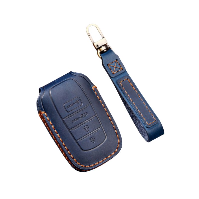 Load image into Gallery viewer, Toyota Handcrafted Genuine Leather Car Key Fob Protective Case Cover For Highlander, RAV4, Camry, Sienna, Tacoma, 4Runner, Tundra, Sequoia, Land Cruiser
