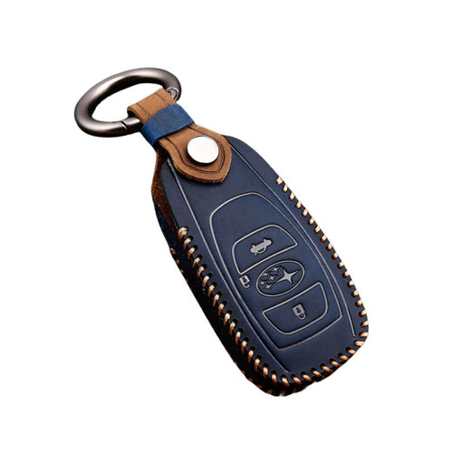 Subaru Cowhide Leather Car Key Fob Protective Cover Case For Outback, Ascent, Forester, Crosstrek, Legacy, Impreza, WRX