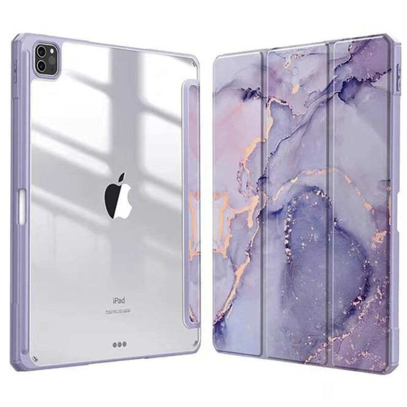 Load image into Gallery viewer, Apple iPad Mini 6 8.3&#39;&#39; 6th Gen (2021) Painted Marble Transparent Acrylic Flip Case With Pen Slot
