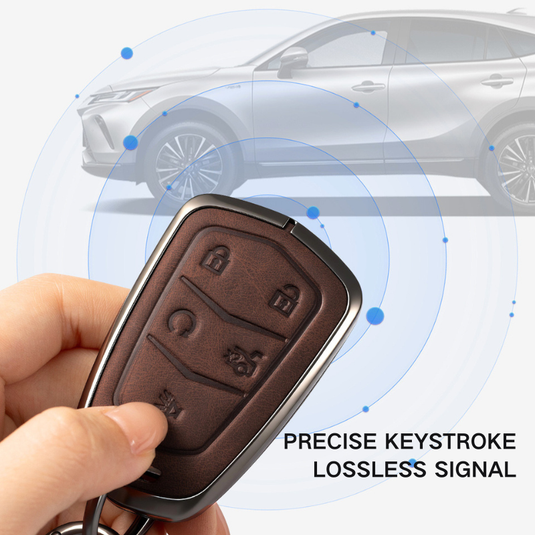 Cadillac Crazy Horse Leather Car Key Fob Case Cover For XT5, XT4, XT6, CT4, CT5, CT6, ATS-L, XTS, TS-L - i-Station Mobile Phone & Electronic Device Repair and Accessories
