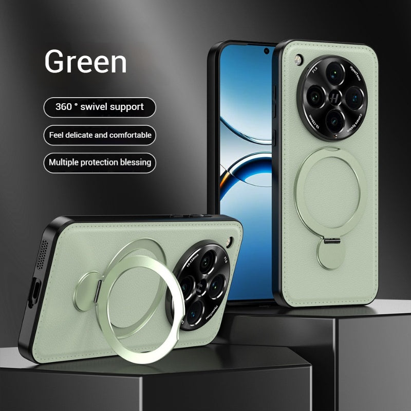 Load image into Gallery viewer, [Built-in Ring Bracket][Magsafe Compatible] Oppo Reno13 / Pro Premium Leather Texture Full-Body Shockproof Phone Case
