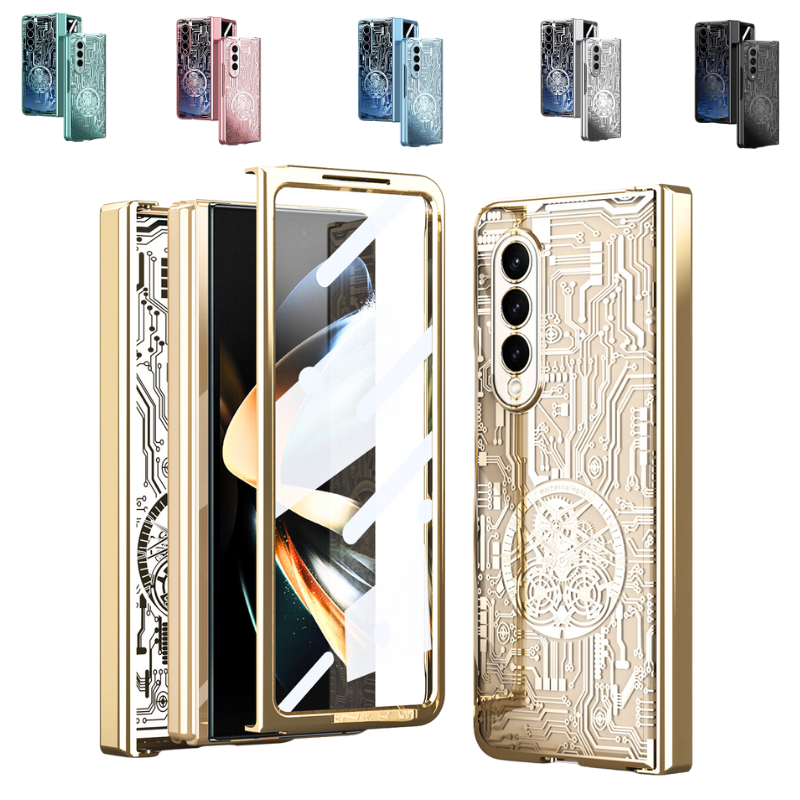 Load image into Gallery viewer, [Built-in Screen Protector] Samsung Galaxy Z Fold 3 SM-F926 Electroplated Mechanical Gear Full-cover Fashion-Forward Series Case
