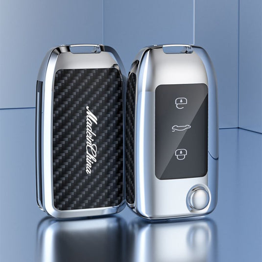 Roewe Zinc Alloy + Carbon Fiber Texture Car Key Fob Case Cover For RX3, RX5, RX5 Plus, RX8, ERX5, i5, i6
