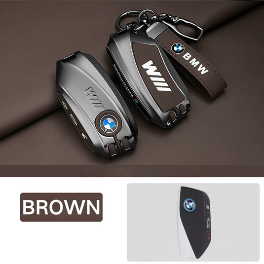 BMW Premium Leather Protection Car Key Fob Case Cover For BMW 5 Series (530), 3 Series (330Li), 7 Series, X1, X3, X5, iX3 (2026)