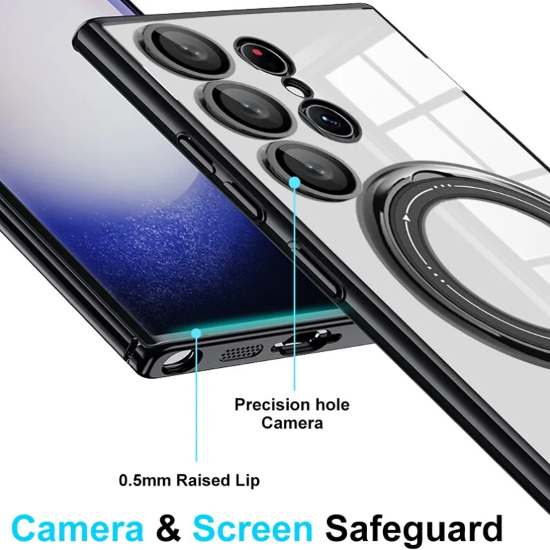 Load image into Gallery viewer, [Built-in Stand][Magsafe Compatible] Samsung Galaxy S24 SM-S921/Plus SM-S926/Ultra SM-S928/FE SM-S721 Full Coverage Transparent Essentials Series Case
