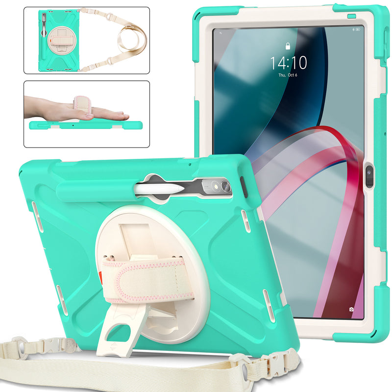 Load image into Gallery viewer, [Built-in Kickstand] Lenovo Tab M10 Plus (3rd Gen) 10.6&quot; 2022 (TB125FU) - Silicone Full Covered Heavy Duty Series Case With Adjustable Hand Strap
