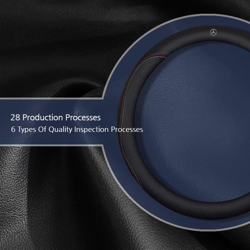 Load image into Gallery viewer, Mercedes-Benz Genuine Leather Breathable Steering Wheel Cover for E300L, C260L, GLC300, S450, GLE450, A200, GLK300
