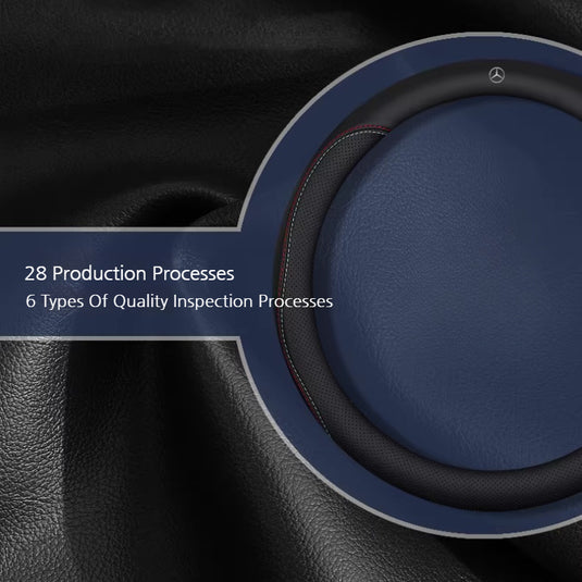 Mercedes-Benz Genuine Leather Breathable Steering Wheel Cover for E300L, C260L, GLC300, S450, GLE450, A200, GLK300