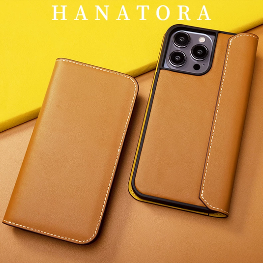 [With Card Slot] Apple iPhone 18 Pro & Max - HANATORA Business Drop Proof Genuine Leather Flip Wallet Series Case