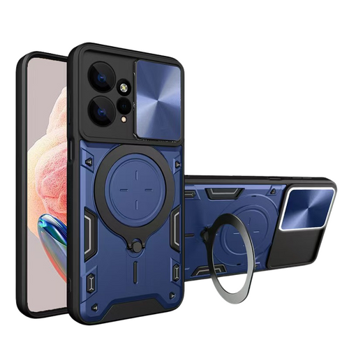 [Built-in Stand][With Slide Lens Cover] Xiaomi Redmi Note 12 Pro 5G Military-Grade Full Coverage Essentials Series Case