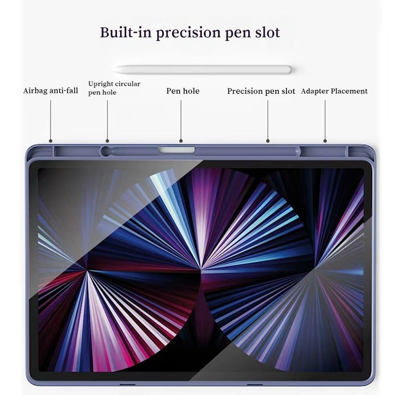 Load image into Gallery viewer, [With Pen Slot] Samsung Galaxy Tab S9 Plus &amp; S9 FE Plus (2023) 12.4&quot; - Solid Color Multi-angle TPU Flip Cover Case
