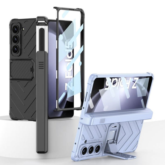 [With Pen Slot] [With Stand] Samsung Galaxy Z Fold5 (SM-F946) - Foldable Magnetic S Pen Creative Storage Armor Protective Case