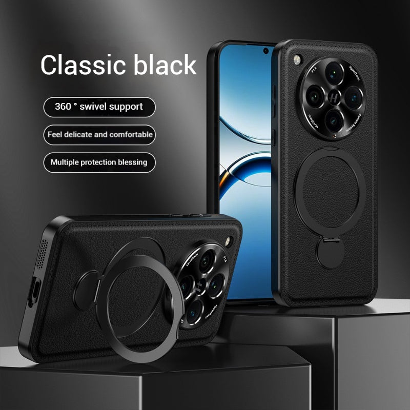 Load image into Gallery viewer, [Built-in Ring Bracket][Magsafe Compatible] Oppo Reno13 / Pro Premium Leather Texture Full-Body Shockproof Phone Case
