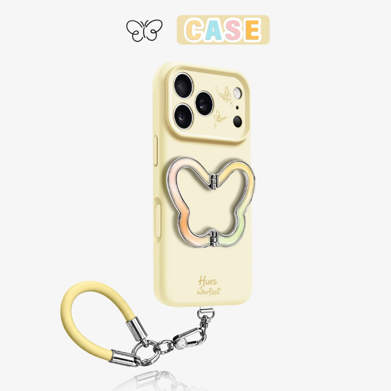 Load image into Gallery viewer, [Butterfly Stand] Apple iPhone 17 Pro Max / 18 Pro Max - Liquid Silicone Shockproof Soft-Touch Case With Short Strap

