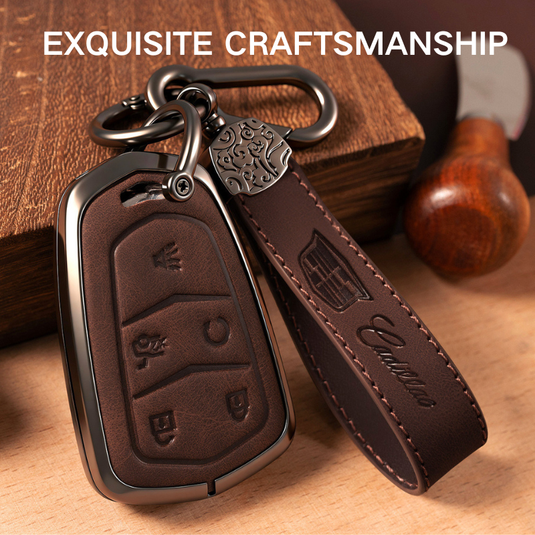 Cadillac Crazy Horse Leather Car Key Fob Case Cover For XT5, XT4, XT6, CT4, CT5, CT6, ATS-L, XTS, TS-L - i-Station Mobile Phone & Electronic Device Repair and Accessories