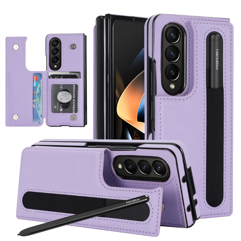 [With Card Slot] Samsung Galaxy Z Fold 3 SM-F926 Dual-clasp Foldable Stand Business Shockproof Wallet Series Case - i-Station Mobile Phone & Electronic Device Repair and Accessories