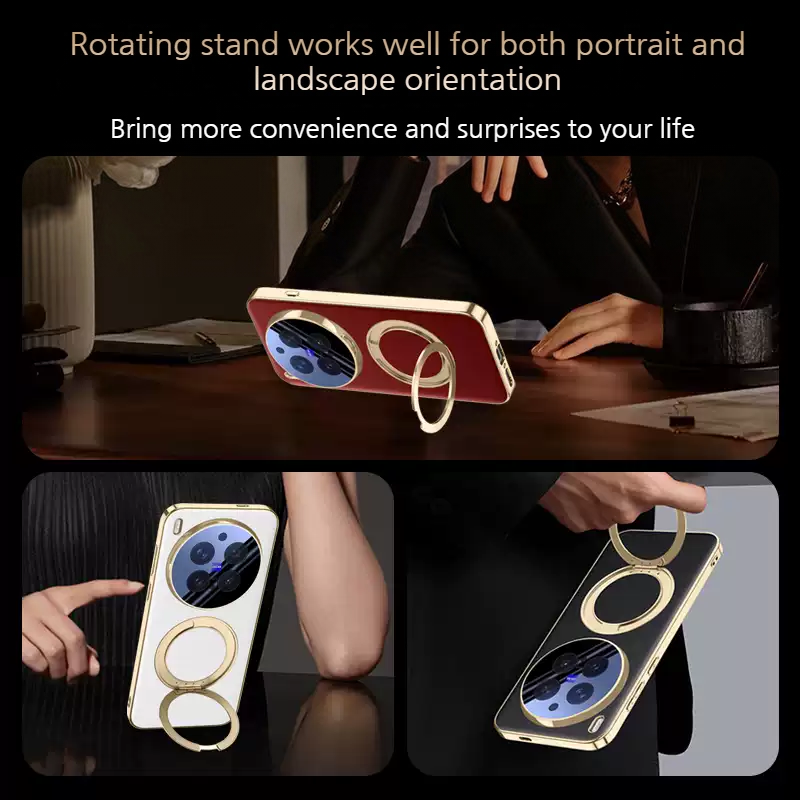 Load image into Gallery viewer, [With Metal Bracket] VIVO X300/X300s/Pro/Ultra - PU Leather Full Coverage Shockproof Case
