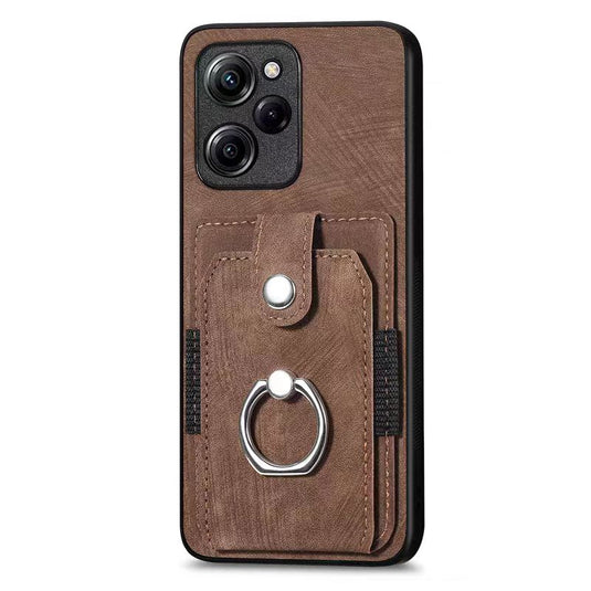 [Built-in Ring Bracket][With Card Solt] OPPO A97 5G (PFTM10) Full-coverage Leather Shockproof Wallet Series Case