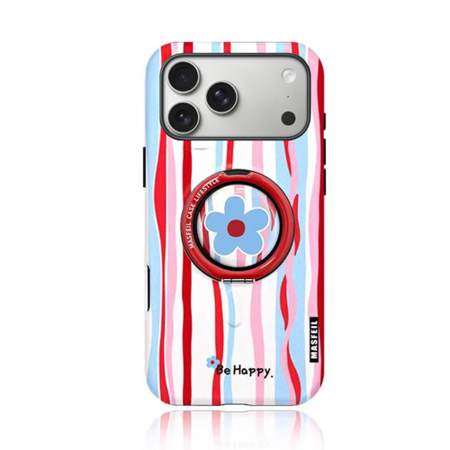 [Magsafe Compatible] Apple iPhone 17/Air/Pro/Max - Minimalist Stripe Shockproof Stand Case