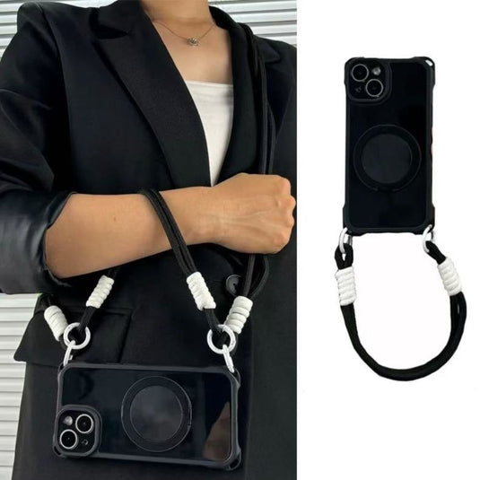 [With Lanyard] Samsung Galaxy A56 - 360° Rotatable Magnetic TPU Phone Case