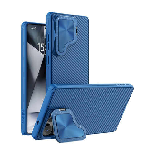[Magsafe Compatible] Samsung Galaxy S25 Ultra - NILLKIN CD Texture Mirror Shield Flip Style Lens Camera Stand