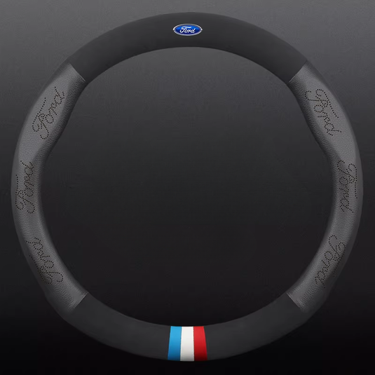 Ford Leather & Carbon Fiber Car Steering Wheel Covers for Mondeo, Focus, Edge, Escort, Kuga, Escape, Taurus