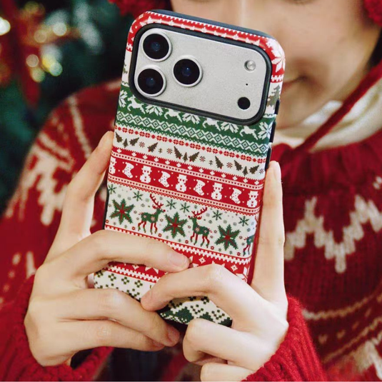 [Magsafe Compatible] Apple iPhone 17/Pro/Max - Christmas 2-in-1 Shockproof Phone Case with Stand