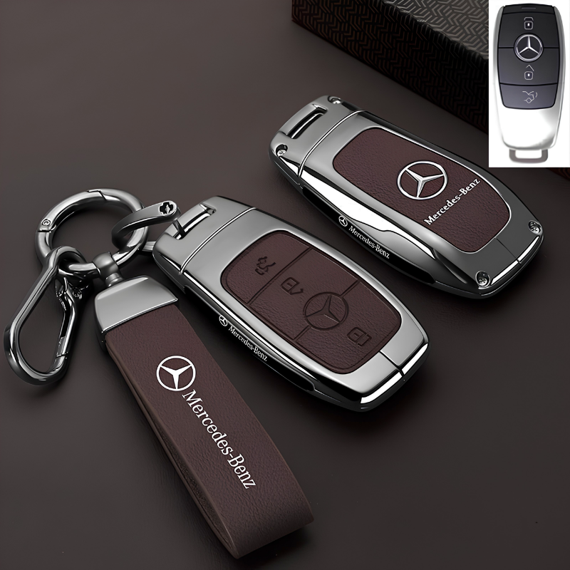 Load image into Gallery viewer, Mercedes Benz Premium Leather Protection Car Key Fob Case Cover for For Benz A, C, E, S, G-Class, GLA, GLB, GLC, GLE, GLS, CLA, CLS, EQC - i-Station Mobile Phone &amp; Electronic Device Repair and Accessories
