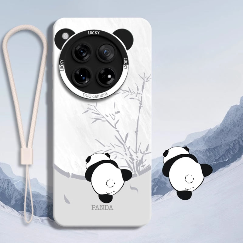 Load image into Gallery viewer, OnePlus 12 (PJD110, CPH2573, CPH2581, CPH2583) - Creative Panda Silicone Fashion Case
