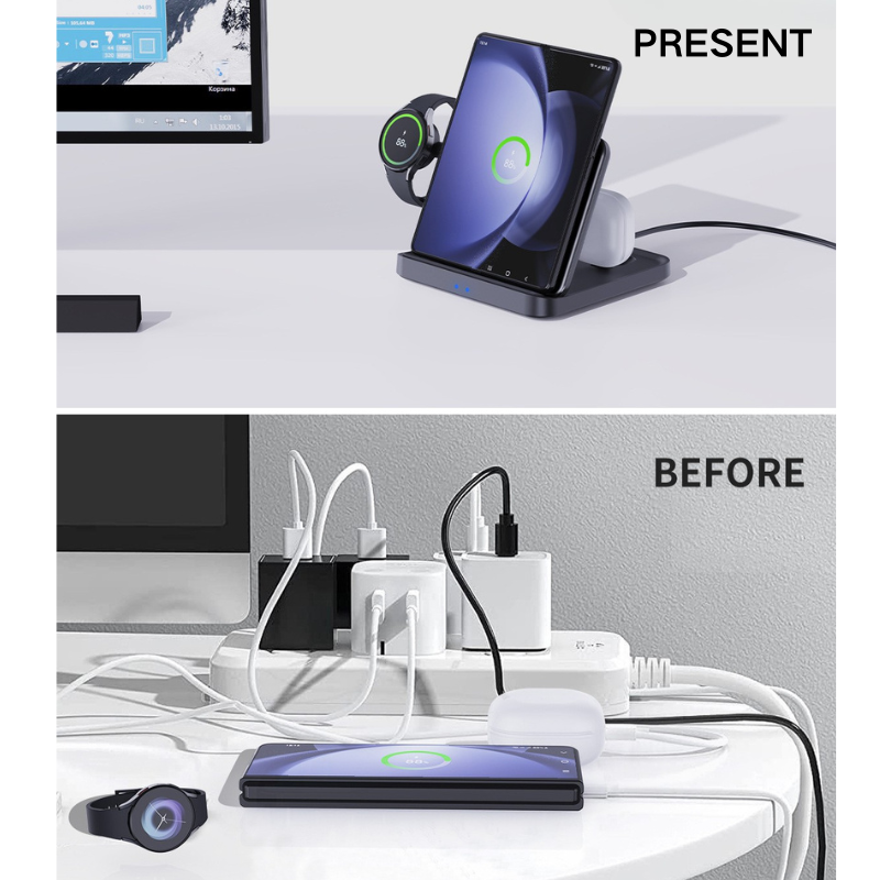 Load image into Gallery viewer, 3-in-1 Wireless Charger for Samsung Galaxy Z Fold, Z Flip &amp;iPhone Series - i-Station Mobile Phone &amp; Electronic Device Repair and Accessories
