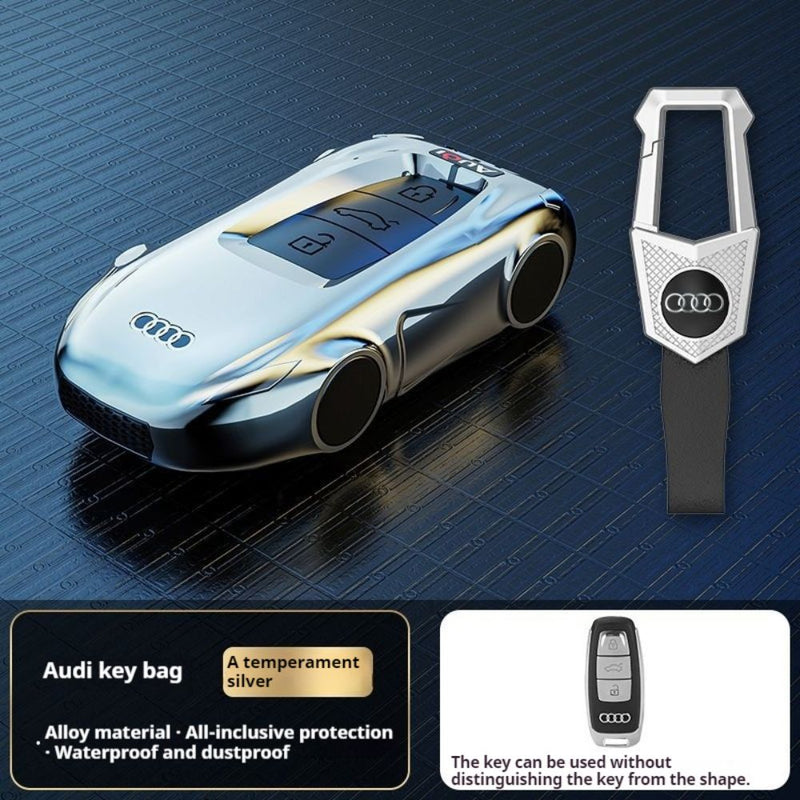 Load image into Gallery viewer, Audi Zinc Alloy Silicone Car Key Case For A3, A4, A5, A6, A8, Q2, Q5, Q7, Q8, e-tron
