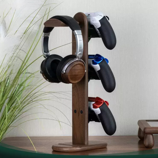 Wooden Headphone Stand, Switch Game Controller, Xbox Solid Wood Storage Rack