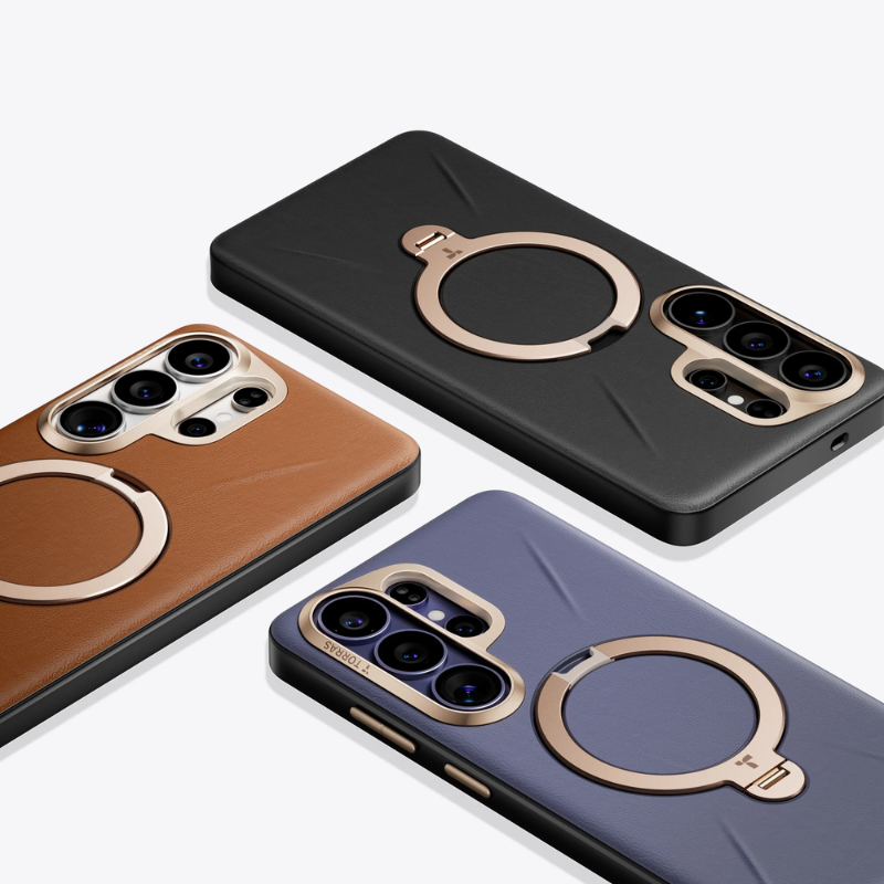 Load image into Gallery viewer, [Magsafe Compatible] Samsung S26 Ultra TORRAS Leather Shockproof Stand Case
