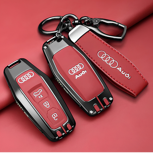 Audi Premium Leather Protection Car Key Fob Case Cover For Audi A5, A5L, Q5, Q6, Q6L, e-tron (2025/2026) - i-Station Mobile Phone & Electronic Device Repair and Accessories